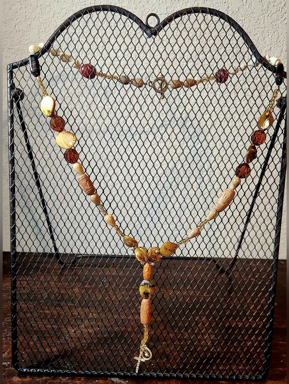 Handcrafted Golden Brown Beaded Women’s Necklace